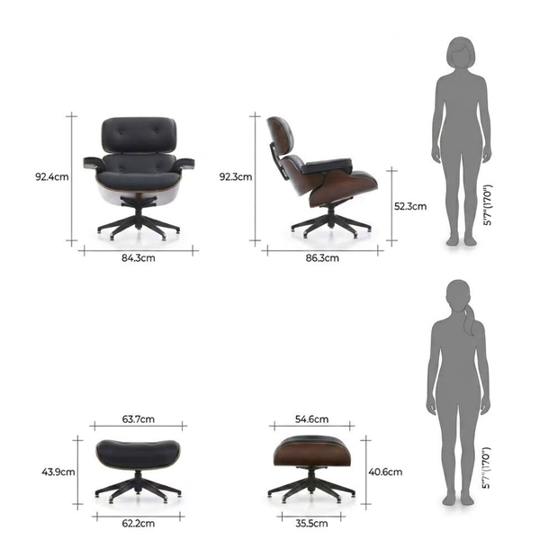 Austin Leatherette Lounge Chair With Foot Rest