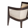 Classic Rattan Solid Wood Leather Arm Chair - Golden Finish