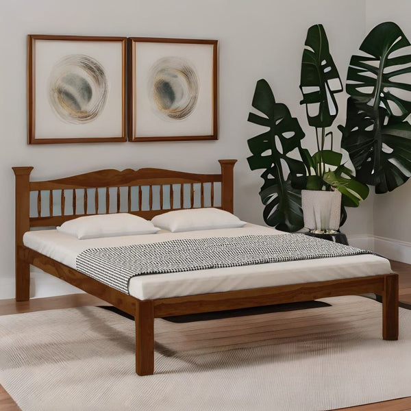queen size bed, wooden queen size bed