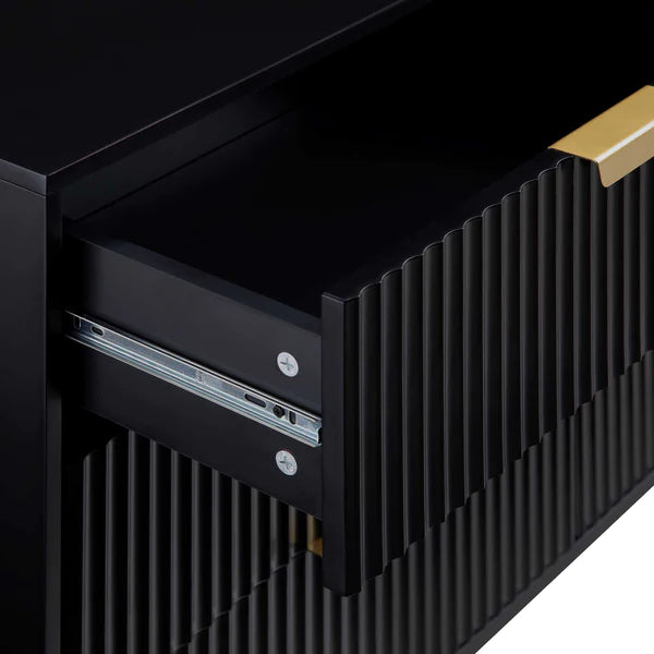 Modern Solid Wood Chest of 6 Drawer - Black Finish