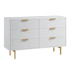 Modern Solid Wood Chest of 6 Drawer - White Finish