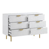 Modern Solid Wood Chest of 6 Drawer - White Finish