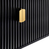 Modern Solid Wood Stripped Design Sideboard - Black finish