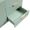 Modern Solid Wood Stripped Design Sideboard - Green finish