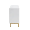 Modern Solid Wood Stripped Design Sideboard - White finish