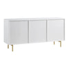 Modern Solid Wood Stripped Design Sideboard - White finish