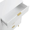 Modern Solid Wood Chest of 5 Drawer - White Finish