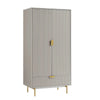 Solid Wood 2- Door Wardrobe - Taupe Finish