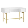 Solid Wood Dressing Table Stripped Design - White Finish