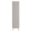 Modern Solid Wood Tall Bookcase With Doors - Taupe Finish