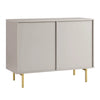 Modern Solid Wood 2- Door Cabinet With Drawers - Taupe Finish