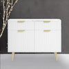 Modern Solid Wood 2- Door Cabinet With Drawers - White Finish