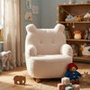 Kids bunny teddy inspired solid wood boucle fabric sofa chair 