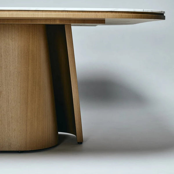 Ballymena Marble & Walnut Square Dining Table