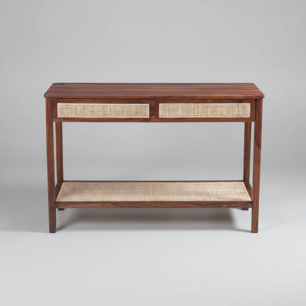 wood console table with drawers, wooden drawer console table