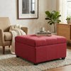 Bathurst Solid Wood Ottoman in Blood Maroon Colour