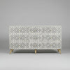 Cabinet with geometric pattern on a gray background