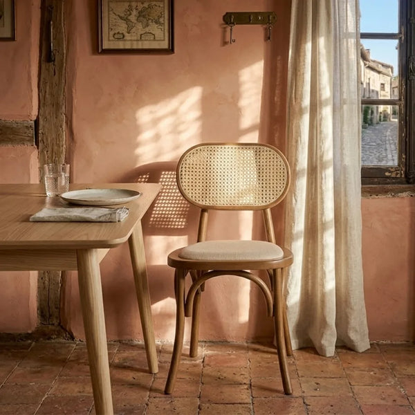 Belmont Set Of 2 Rattan Solid Wood Dining Chair