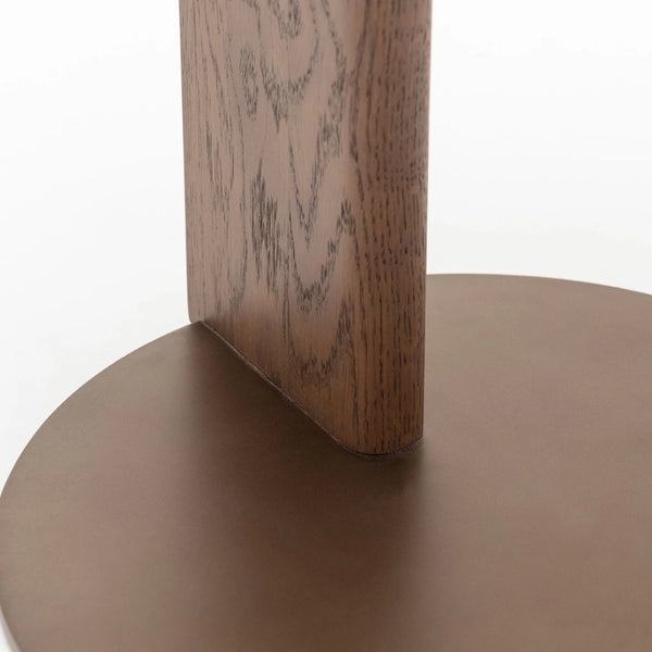 Biloela Oak Wood Round End Table