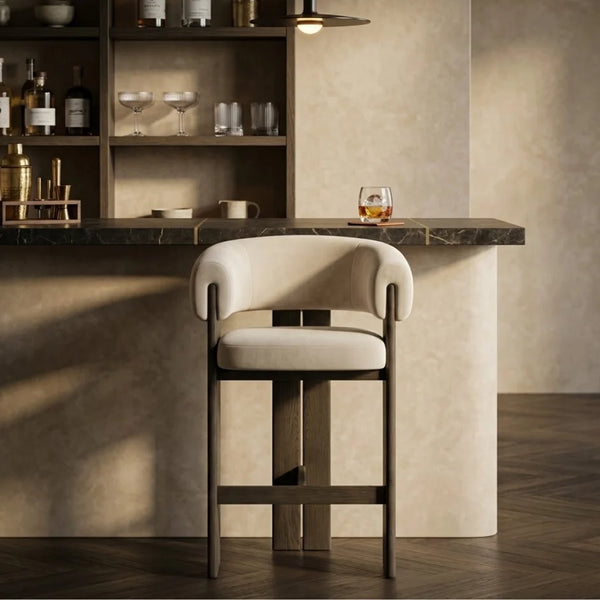 Bitola Modern Wooden Bar Chair (Single Chair)