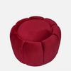 Bizana Tulip Fabric Ottoman in Red Colour