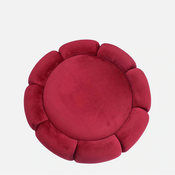 Bizana Tulip Fabric Ottoman in Red Colour