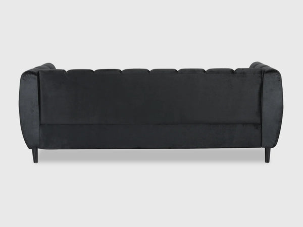 Elizabeth Premium Fabric Three Seater Black