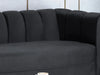 Elizabeth Premium Fabric Three Seater Black