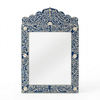 Bone Inlay Blue Floral Large Wall Mirror