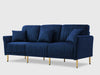 Elizabeth Premium Fabric Three Seater Navy Blue