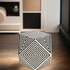 Bone Inlay Geometric Design Stool