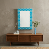 Bone Inlay Hallway Mirror - Honeycomb Pattern
