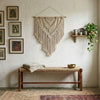 Classic Wood And Jute Woven Bench