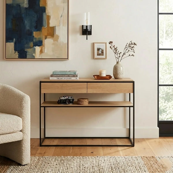 Brasilia Oak Wood Console Table