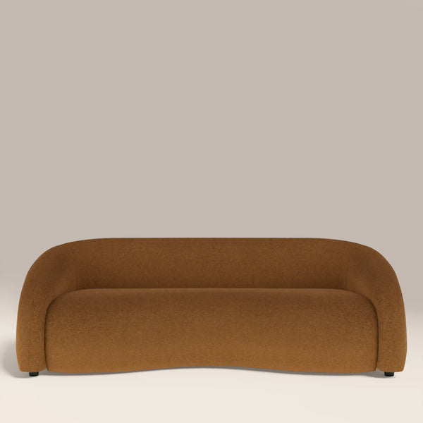 Brown sofa on a beige background