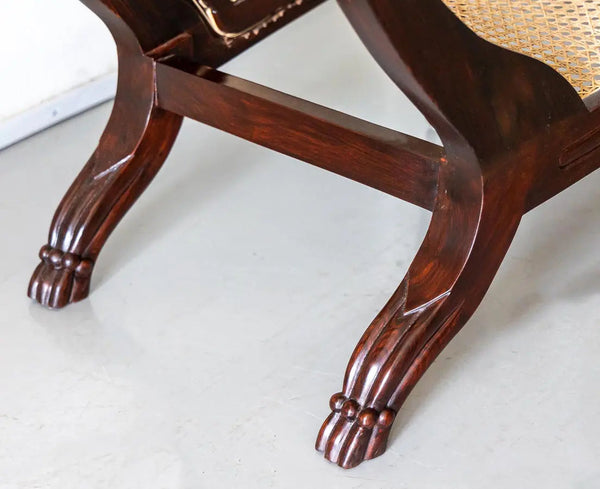 Traditional Classic Rattan Armchair with Cane