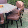Brownstone Wood Inlay Hexagon Dining Table Set-6 Seater