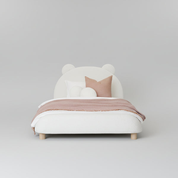 Bunny Hop Soft Padded Boucle Bear Bed