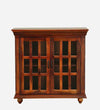 Classic Sheesham Wood Compact Crockery Unit In Honey Oak Finish