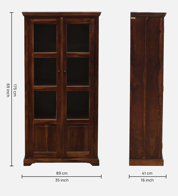 Classic Sheesham Wooden Crockery Unit in Provincial Teak Finish