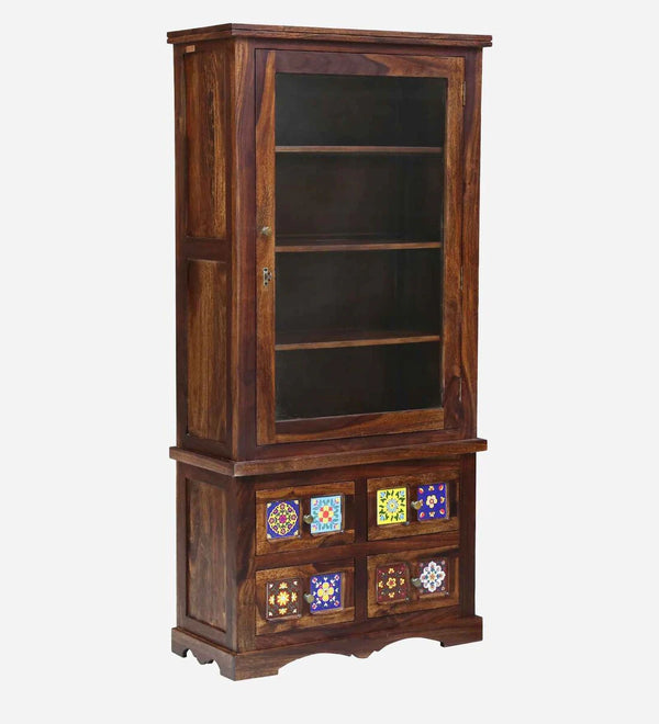 Classic Sheesham Wood Crockery Unit in Provincial Teak Finish