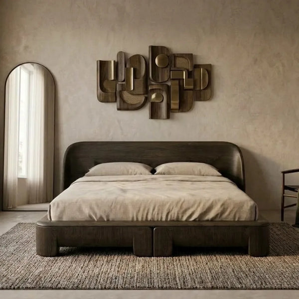Cagliari Solid Wood Modern Bed-All Sizes