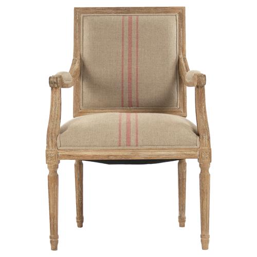 Cairns Khaki Wood Red Stripped Arm Chair