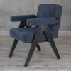 Camden Solid Wood Velvet Arm Chair With Arm Rest
