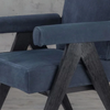 Camden Solid Wood Velvet Arm Chair With Arm Rest