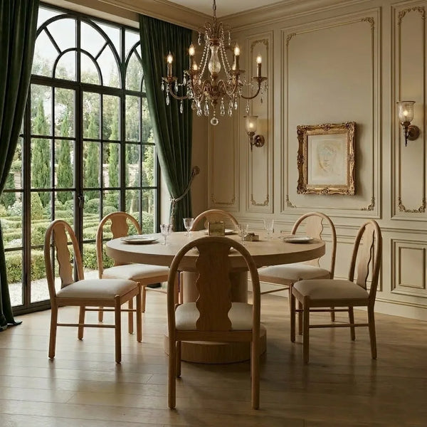 Canberra Solid Wood Round Dining Table Set- All Sizes