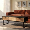 Cancun Rattan Sheesham Wood Coffee Table