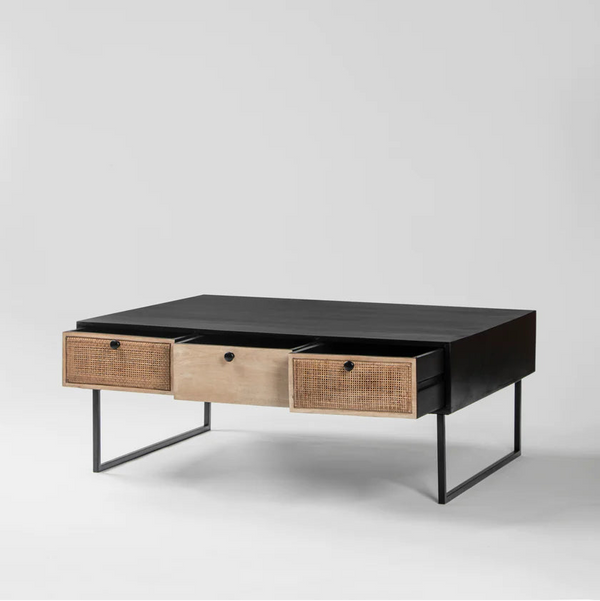 Cancun Rattan Sheesham Wood Coffee Table