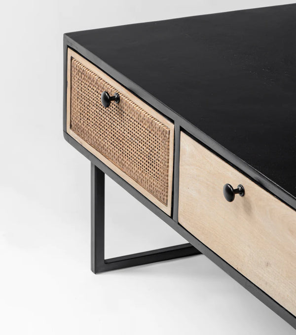 Cancun Rattan Sheesham Wood Coffee Table