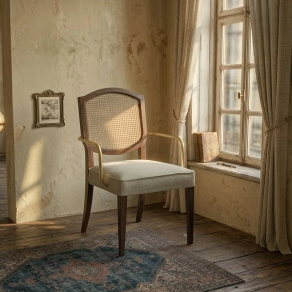 Canungra Rattan Solid Wood Arm Chair